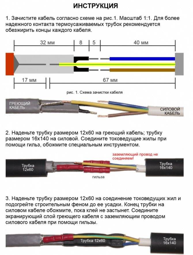 Подключение греющего кабеля: инструкция монтажа своими руками по схеме - vodatyt.ru