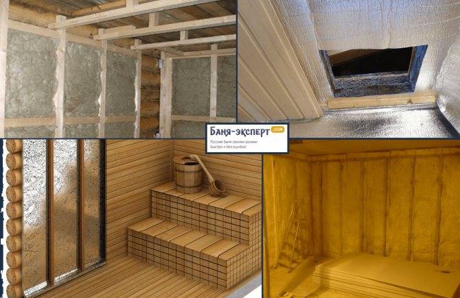 Утепление бани изнутри: как утеплить стены, из кирпича, в парилке, в деревянной, материалы