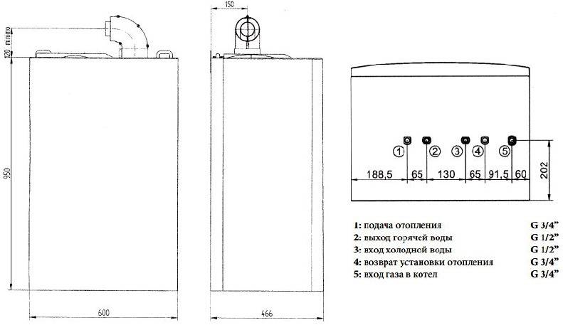 Газовый котел бакси двухконтурный схема подключения