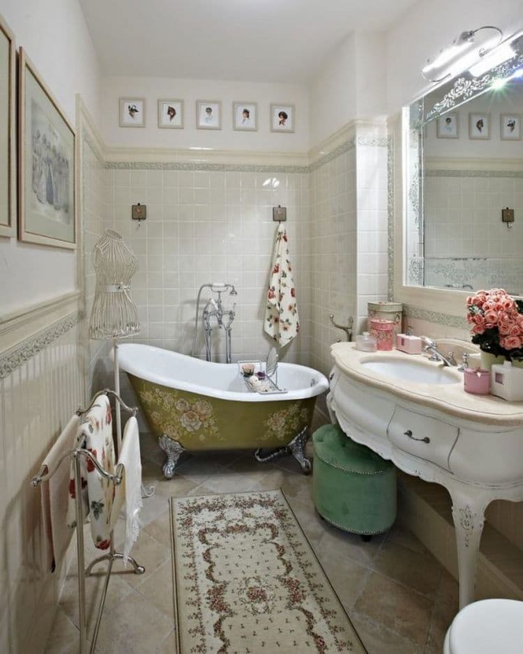Интерьер ванной в стиле прованс - фото
