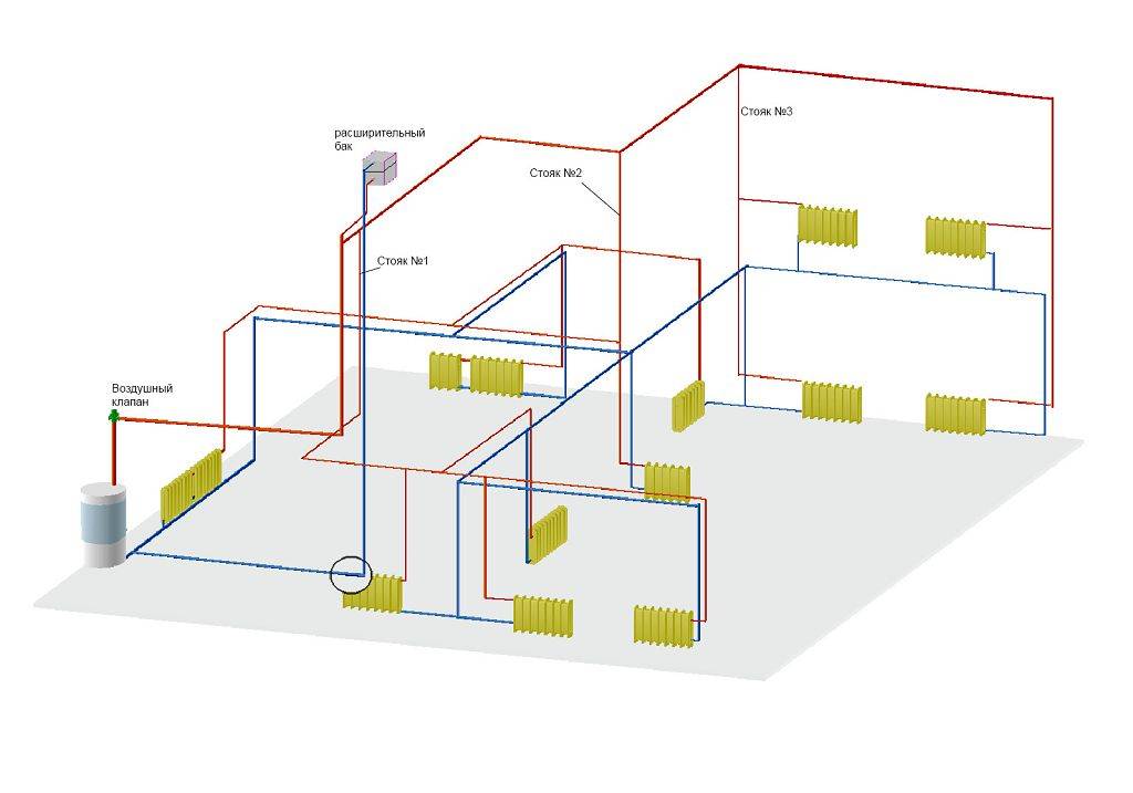 Схема отопления двухэтажного дома, как сделать отопление в двухэтажном доме