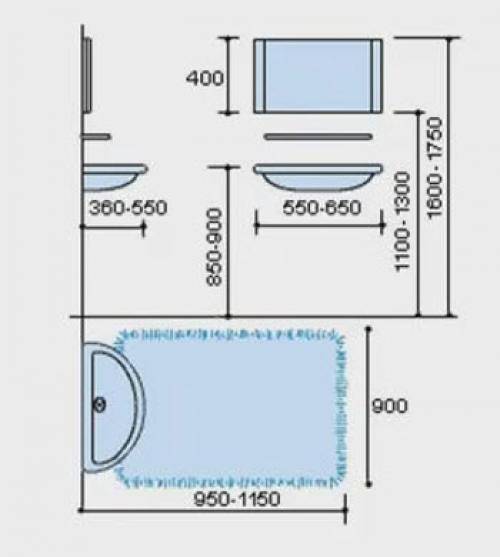 Высота установки раковины в ванной: стандарт от пола