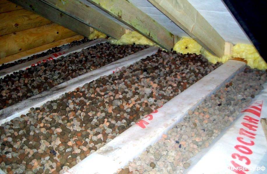 Как правильно утеплить потолок в бане керамзитом своими руками: толщина слоя