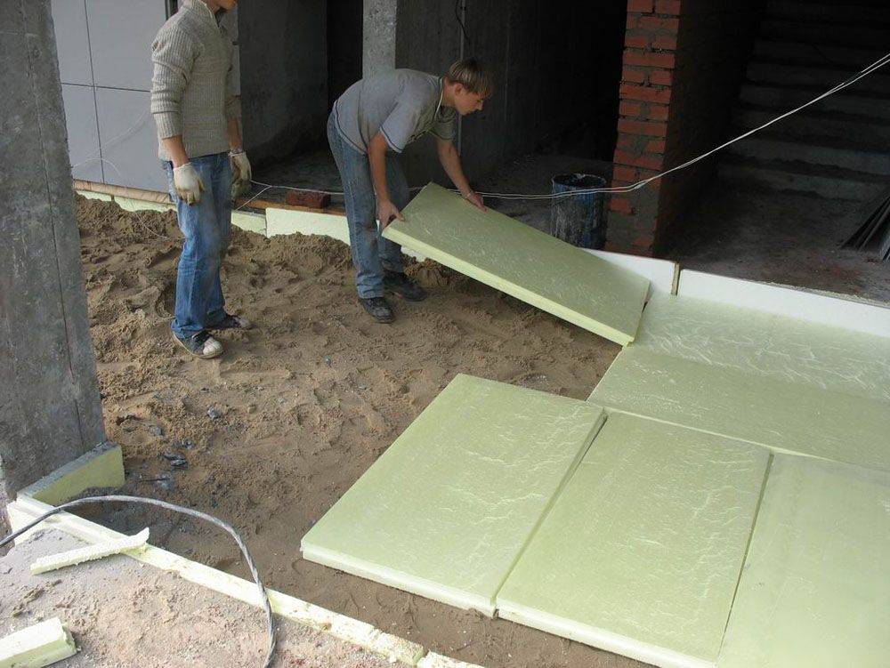 Утепление пенополистиролом бетонного пола в частном доме