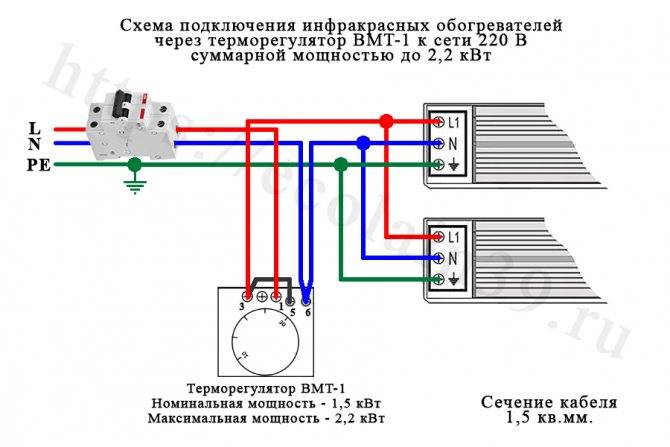 Как подключить инфракрасный обогреватель и подключить терморегулятор