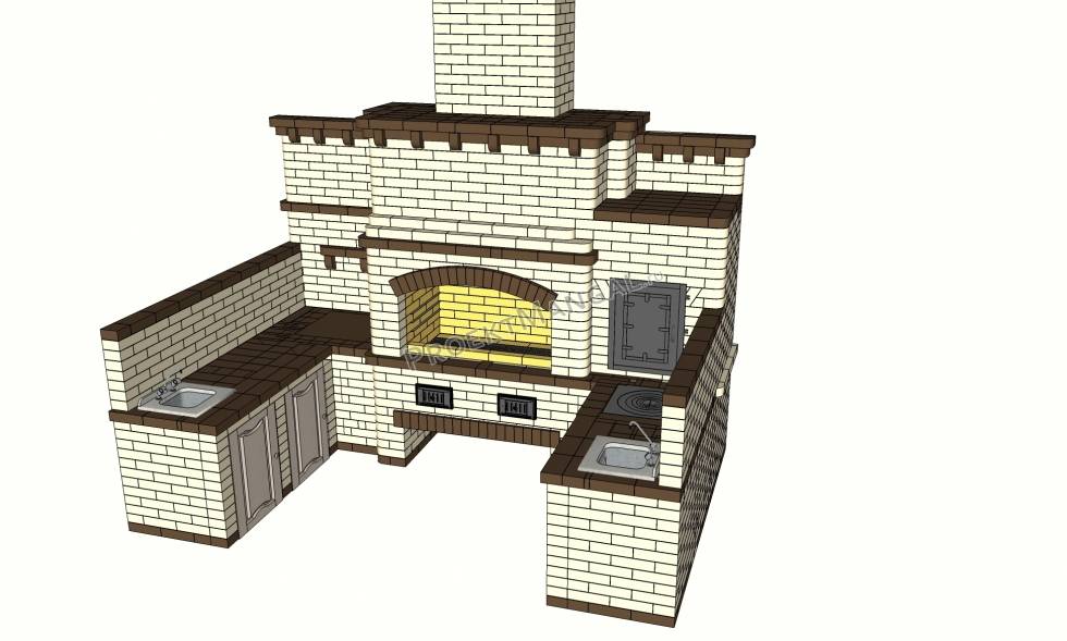 Комплекс барбекю из кирпича чертежи и фотографии